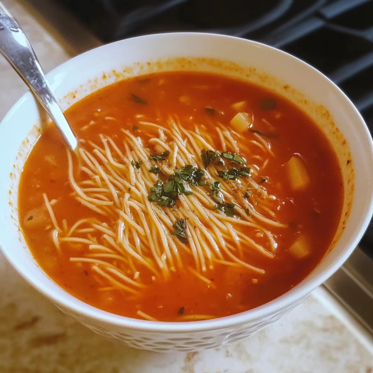 Şehriye Çorbası Rezept Zutaten: - 1 Tasse Şehriye (Nudeln) - 1 Zwiebel, klein gehackt - 1 Karotte, gewürfelt - 1 Kartoffel, gewürfelt - 2 Tomaten, gewürfelt - 4 Tassen Gemüsebrühe - 2 Esslöffel Pflanzenöl - Salz und Pfeffer nach Geschmack - Frische Petersilie zum Garnieren Anleitung: 1. Das Öl in einem großen Topf erhitzen und die Zwiebeln anbraten, bis sie goldbraun sind. 2. Die Karotten und Kartoffeln hinzufügen und einige Minuten weiterbraten. 3. Die Tomaten hinzufügen und einige Minuten kochen lassen. 4. Die Gemüsebrühe dazugeben und zum Kochen bringen. 5. Die Şehriye hinzufügen und 10-15 Minuten kochen, bis sie weich sind. 6. Mit Salz und Pfeffer abschmecken. 7. Mit frischer Petersilie garnieren und warm servieren.